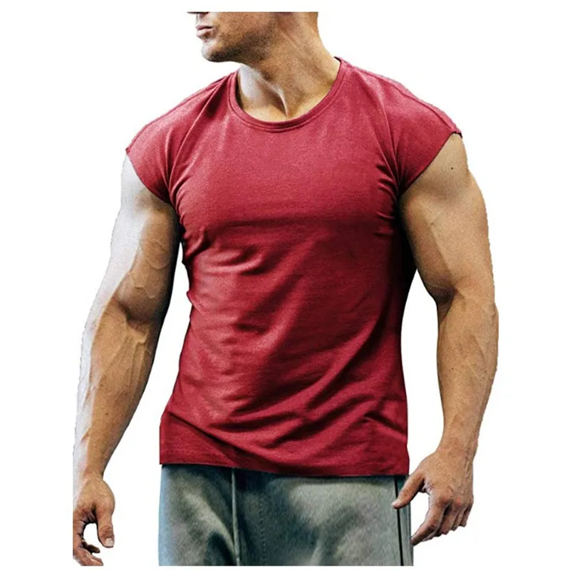 

6 Colors Summer Men Short SleeveT Shirt Casual Round Neck Fit Funny Streetwear Solid Tshirt Hip Hop High Street Tops M-3XL