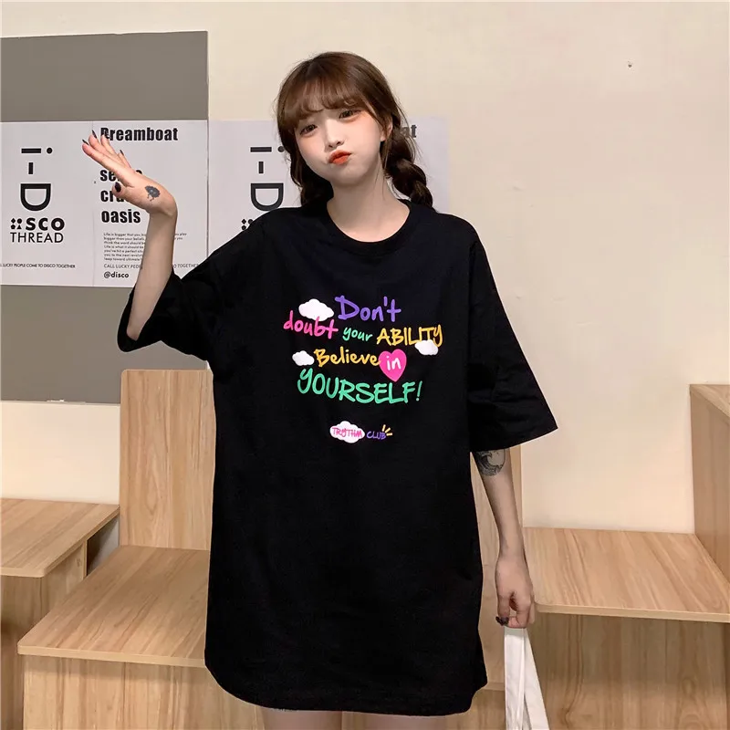 

Real Shot Letter Short Sleeve T-shirt For Women 2021 Summer New