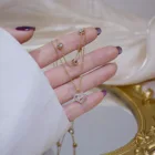 14k позолоченные ювелирные изделия с сердечками на алмазный циркон класса люкс, ожерелья для женщин блеск праздника вечерние подарки ключица цепочка Ожерелье