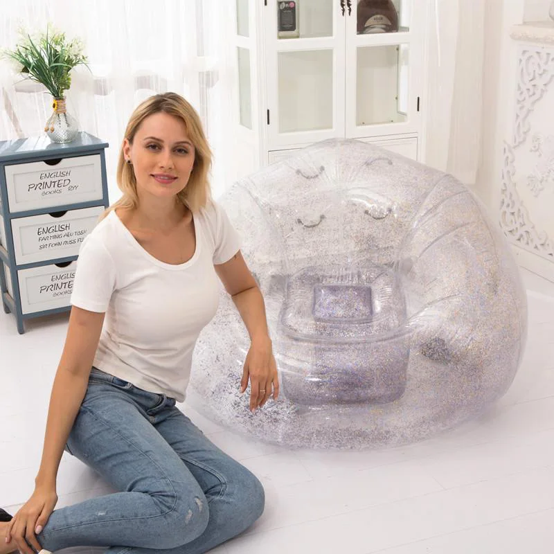 

Waterproof Multicolor Shine Outdoor Inflatable Chair Confettis Glitter Inflatable Lounger Sofa L5