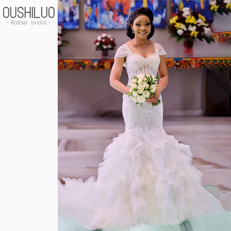 Элегантные свадебные платья русалки 2020 длинные белые кружевные корсет