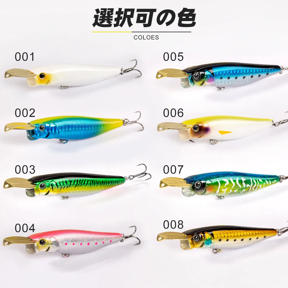 D1 Sinking Popper Fishing Lures Kit Metal Lip 85mm/23g 65mm/13g 150mm/77g Riser Bait Artificial 2022 New Items Wobblers DT5004