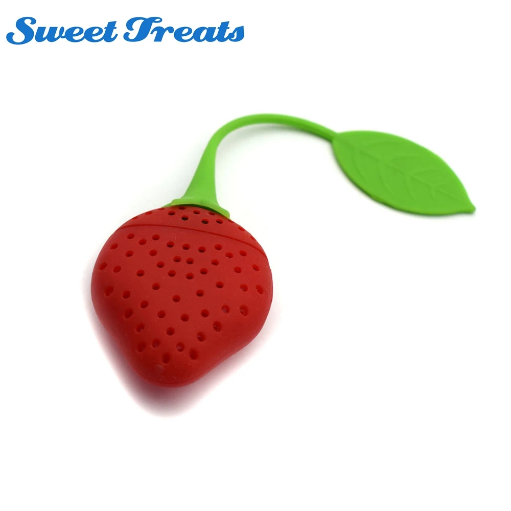 Милая силиконовая клубника Sweettreats для чайного пакета подвесной чайный ситечко