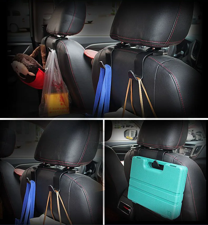 2Pcs Car Seat Back Hooks Trunk Organizer Vehicle Headrest Hanger Clips Durable Handbag Storage Accessries | Автомобили и