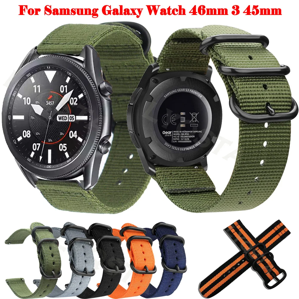 

Спортивный ремешок для Samsung Galaxy Watch 46 мм/3 45 мм/Gear S3 22 мм, Холщовый нейлоновый браслет-петля для смарт-часов, ремешок для наручных часов