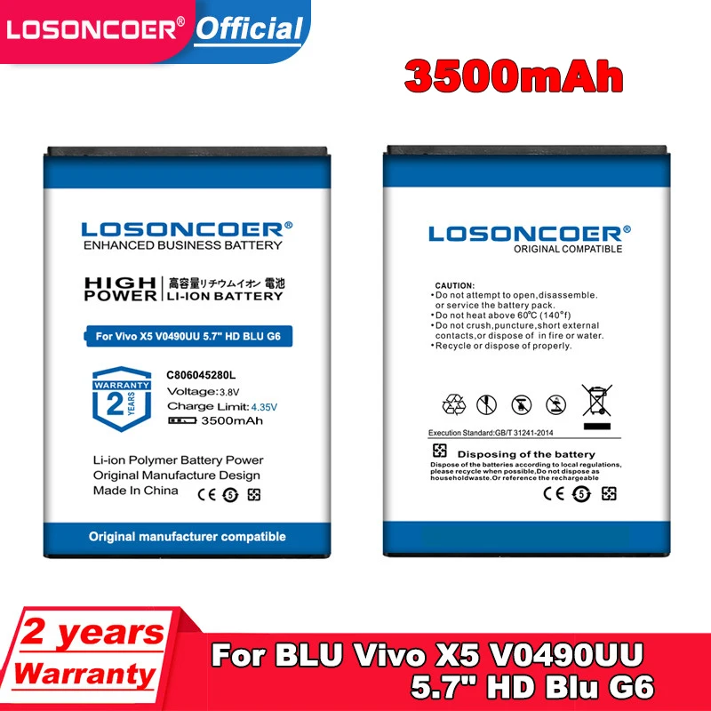 Аккумулятор LOSONCOER 3500 мАч C806045280L для BLU Vivo X5 V0490UU 5 7 &quotHD G6 аккумулятор - купить по