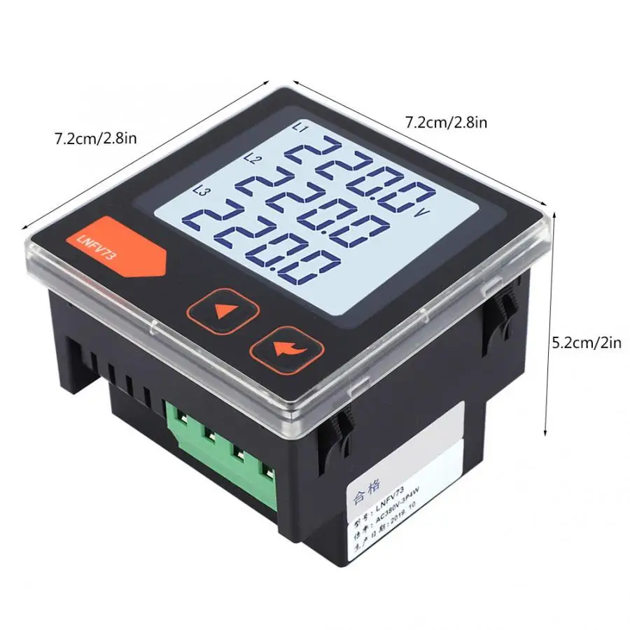 Интеллектуальный трехфазный вольтметр с ЖК дисплеем LNFV73 измеритель напряжения