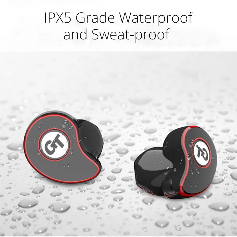 Беспроводные наушники TWS Bluetooth V5.0 IPX5 водонепроницаемые спортивные 6D стерео с