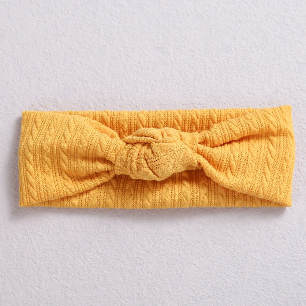 

New Waffle Cable Knit Knot Baby Headbands Newborn Baby Nylon Elastic Hairbands Ribbed Headband Baby Hair Accessories