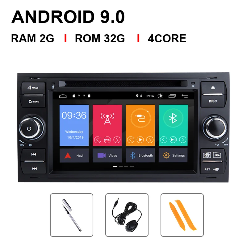4 Core 32 ROM Ips DSP 8 Core2 din Android 9 автомобильный Радио мультимедиа для Ford Focus 2 3 mk2 Mondeo 4 Kuga Fiesta Transit подключения S-MAXC-MAX 4G 64G - Цвет: 4 Core 32 ROM