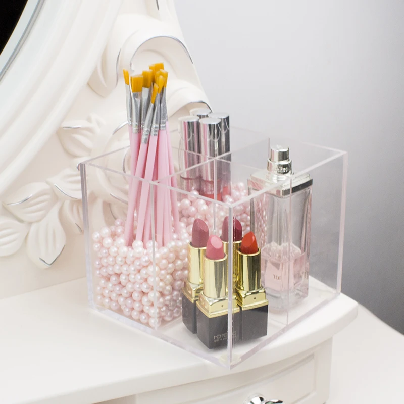 Новый прозрачный органайзер для кистей макияжа акриловая коробка хранения