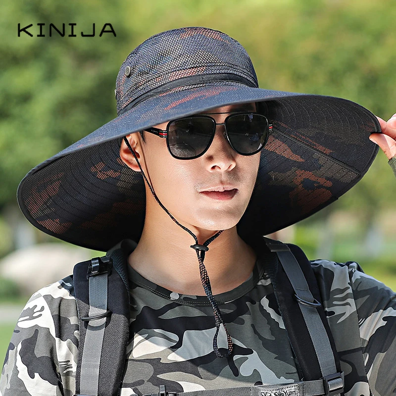 Камуфляжная шляпа ведро от солнца летняя мужская и женская рыболовная Boonie защита