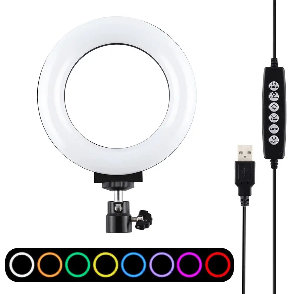 

PULUZ 4.7 inch 12cm USB RGBW Dimmable LED Ring Light Youtube Vlogging Photography Video Lights & Cold Shoe Tripod Ball Head