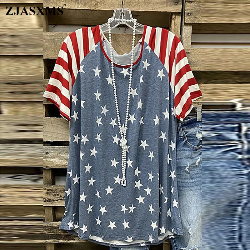 

Женская рубашка в полоску, с круглым вырезом и коротким рукавом, в стиле ретро