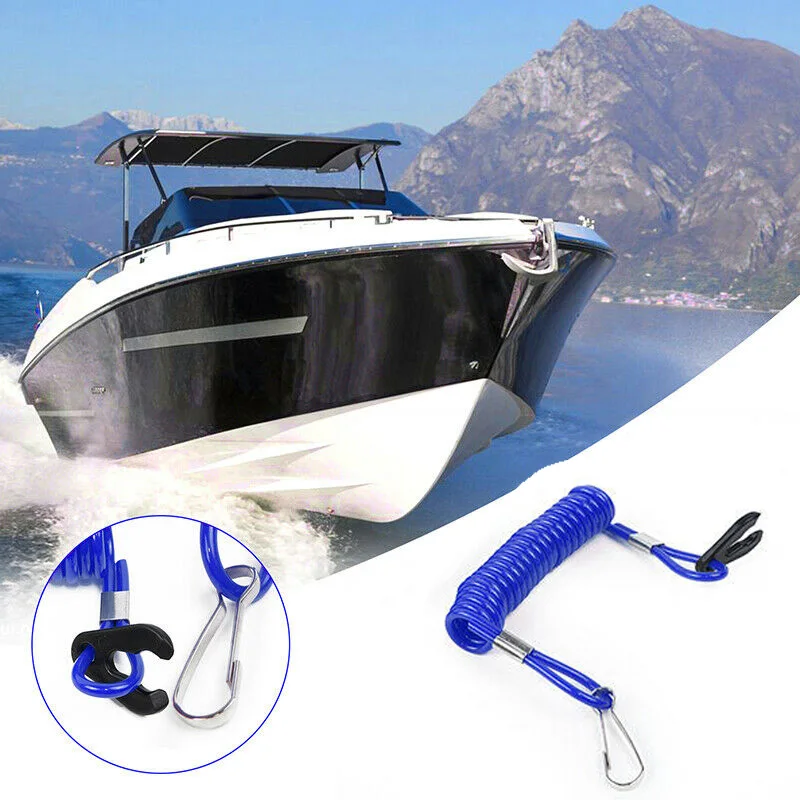 

1.6M Boat Motor Kill Stop Switch Key Rope Jet Ski Outboard Stop Kill Key Floating Safety Lanyard Rope Blue For Honda