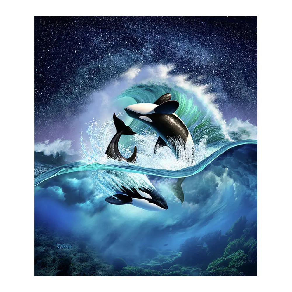 

Marine Animal Diamond Painting Killer Whale Round Full Drill Nouveaute DIY Mosaic Embroidery 5D Cross Stitch Home Decor Gifts