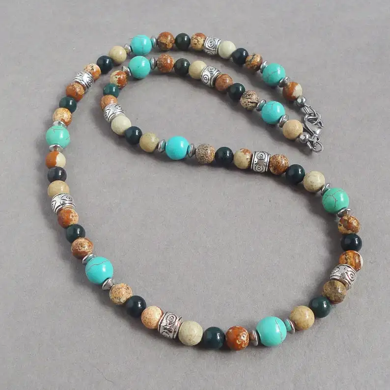 Мужское ожерелье из черного оникса искусственная работа для мужчин парней пап