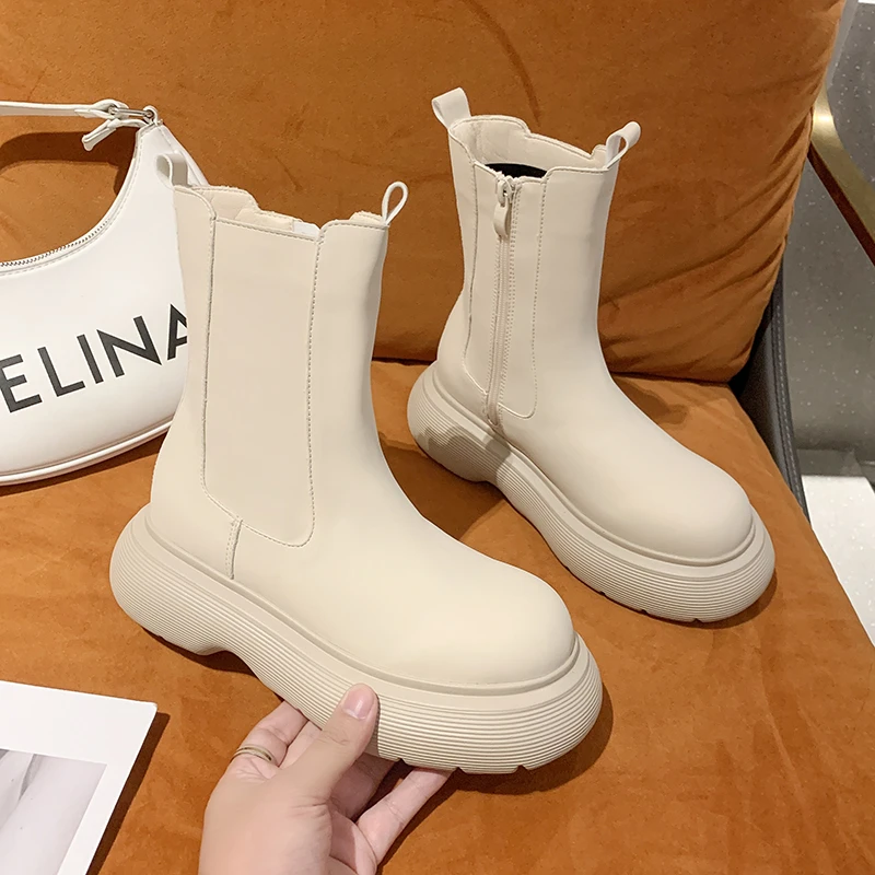 

Женские ботильоны 2021, женские ботинки, зимние ботинки для женщин, модные женские ботинки на платформе с круглым носком для женщин Botas Mujer