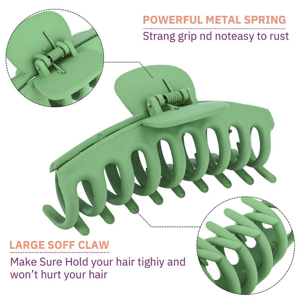 

6Pc Korean Solid Big Hair Claws Elegant Frosted Acrylic Hair Crabs Clip Leopard Grain Hair Clamps For Women Hair Accessories