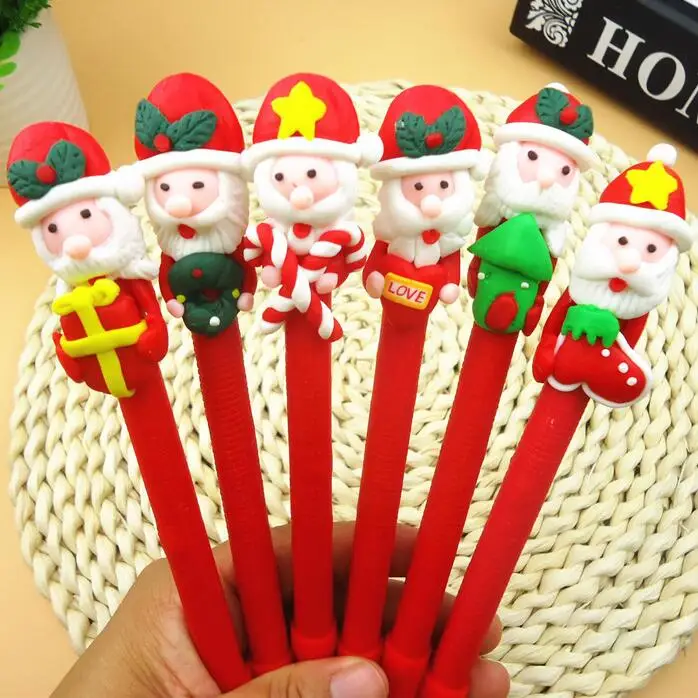 1 шт. каваи мягкая керамика Рождество Санта Клаус шариковая ручка граффити