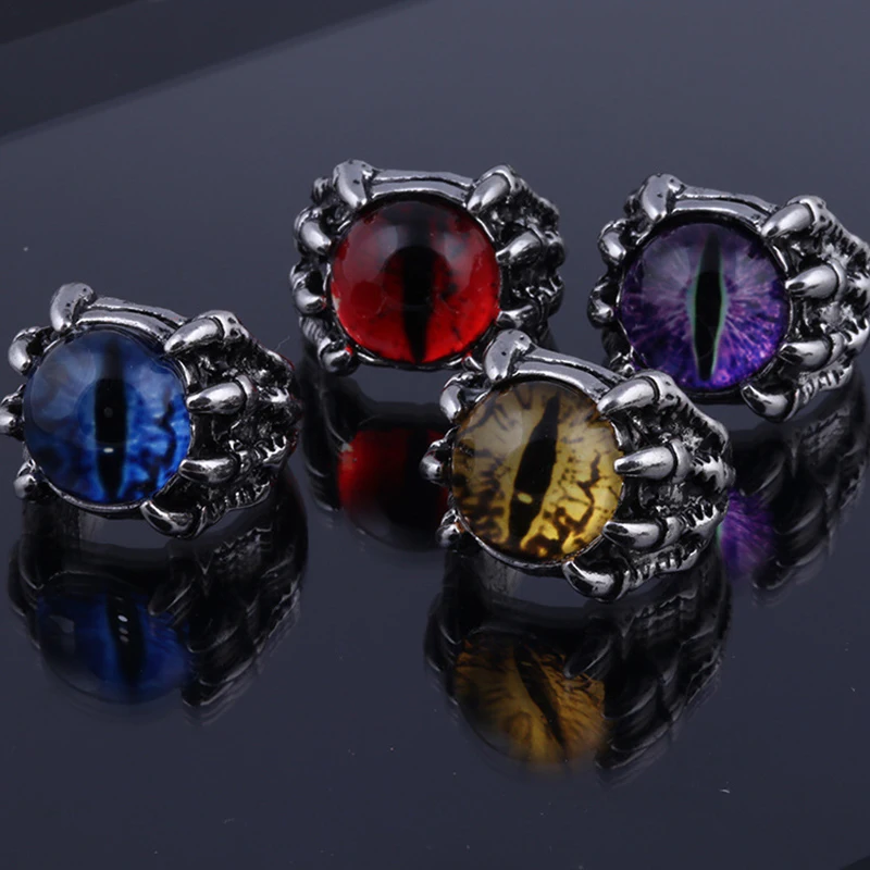 

New Ins Retro Gothic Demon Eye Evil Eye Ring Men Opening Adjustable Fashion Hip Hop Punk Motorcycle Ring Party Jewelry Gift