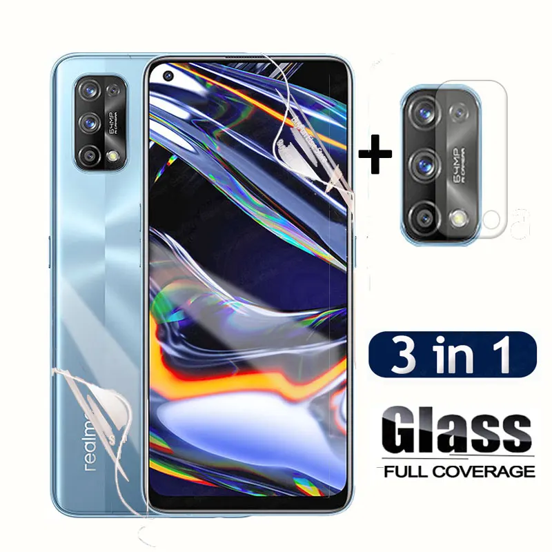 

Гидрогелевая пленка 3 в 1 для Oppo realme X7 pro, защита для задней панели, объектив камеры, мягкое стекло для realme 7 pro 7pro, пленка, не стекло