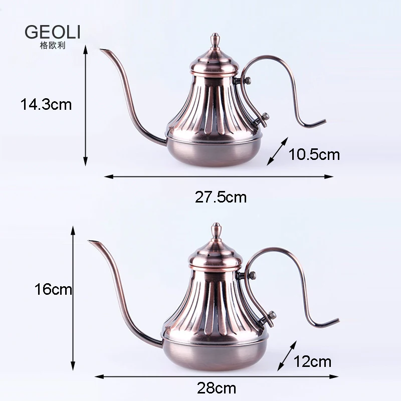 Чайник кофейный из нержавеющей стали с фильтром тонкая капельная труба гусиная