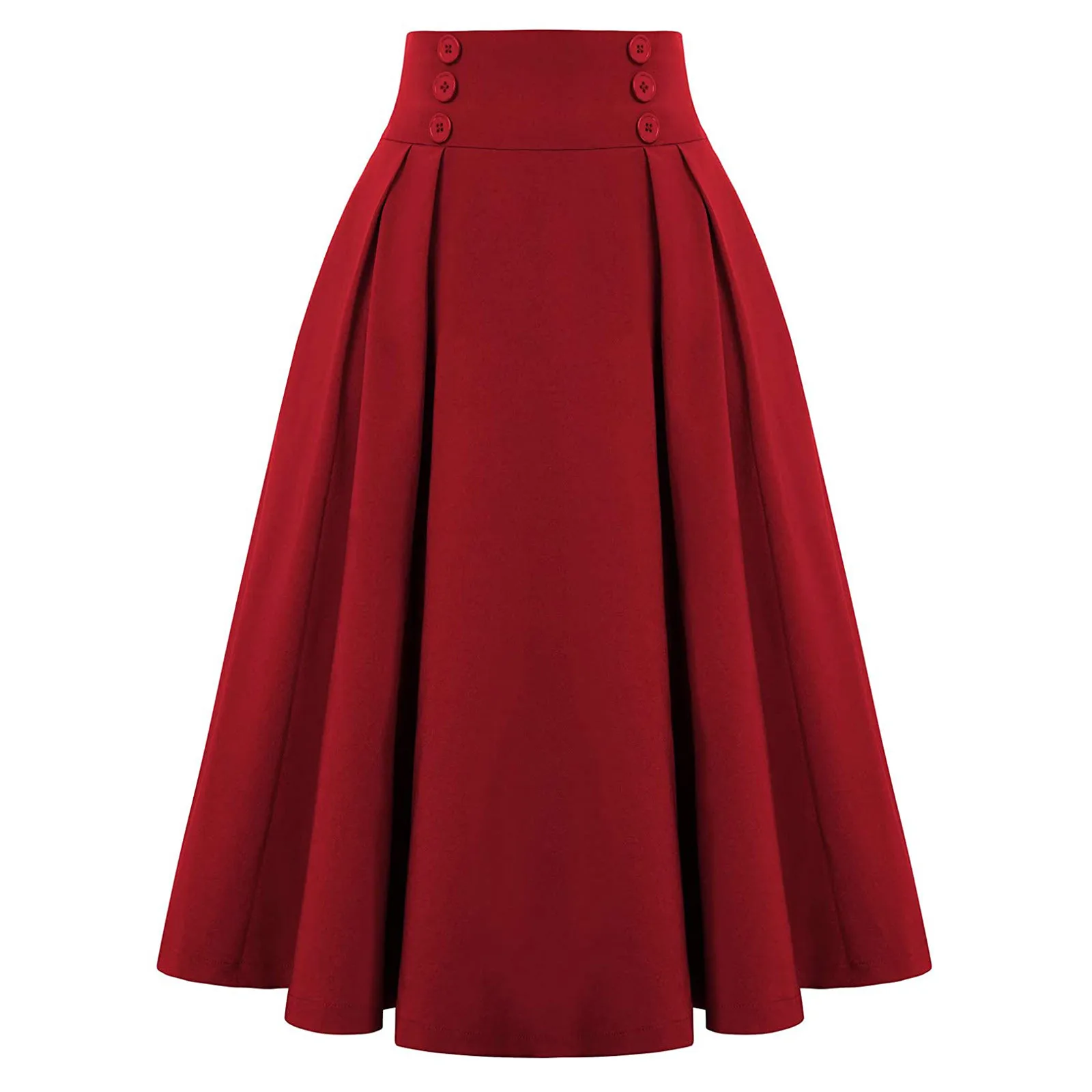 

SAGACE High Waist Long Pleated Skirts Female 2021 Spring Winter Vintage Skirt Women Casual A- line Skirt With Pockets Elastic