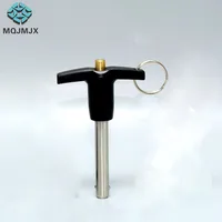 free shipping MQJMJX 1Pcs Stainless Steel Quick Release Pin for Boat, Ball Lock Pins T handle and Brass Button Diameter 10mm