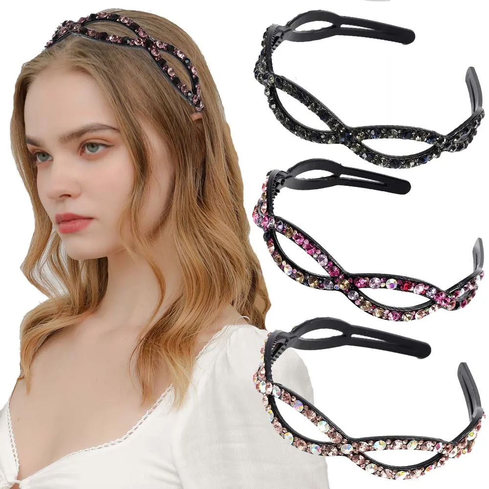 

Haimeikang Rhinestone Hollow Hair Bands Headband For Women New Hair Band Headwear Girls Winter Fashion Bezel Hair Accessories