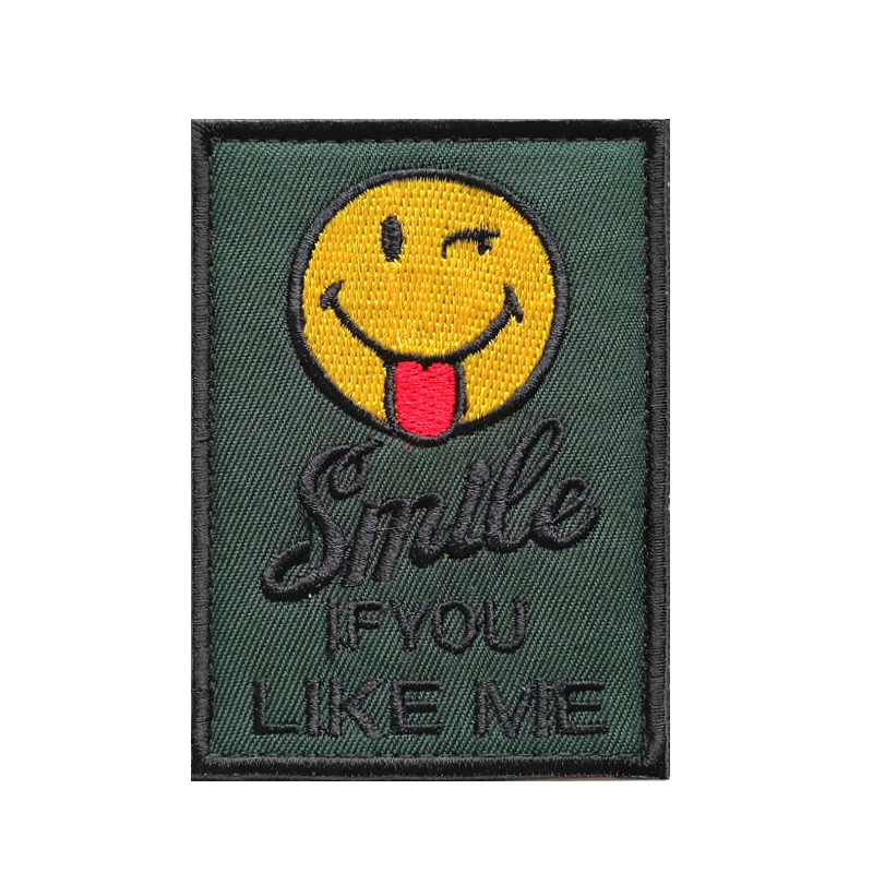 Вышивка 3D тканевая наклейка на липучках этикетка со смайликом в Нью Йоркском и