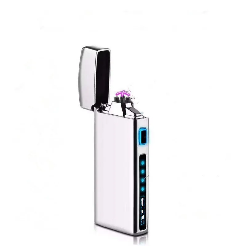 

USB rechargeable lighter button glowing windproof USB rechargeable lighter trend lighter electric lighter luxury lightercool li