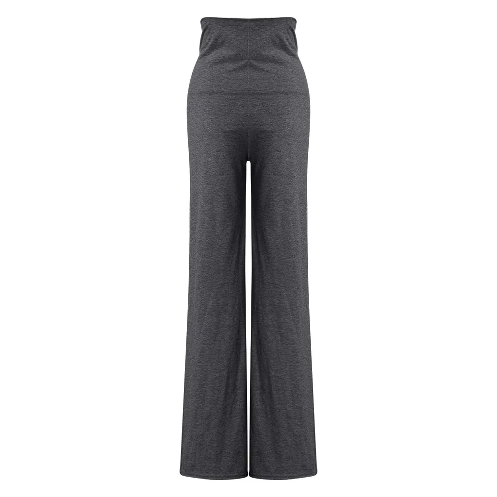 

Casual Pregnant Women's Trousers Solid Color Maternity Wide Straight Lounge Pants Straight Stretch Pregnancy Women Pant