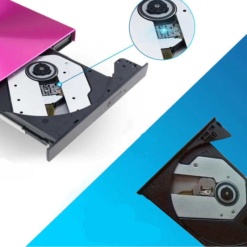 KuWFi USB 3 0 внешний DVD горелка RW CD ROM плеер тонкий портативный оптический привод для