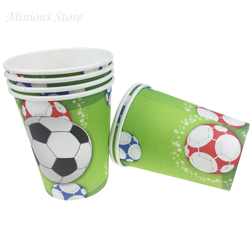 cup 10pcs Футбольная цель коробочка для конфет на вечеринку Квадратная тарелка салфетки флаг для футбола вечерние украшения Детские сувениры с днем рождения вечерние принадлежности - Цвет: cup 10pcs