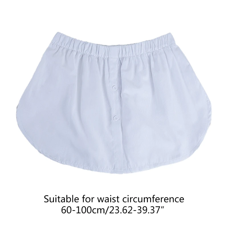 

Winter Layering A-Line False Hem Split Front Button Fake Top Lower Sweep Skirt 649D