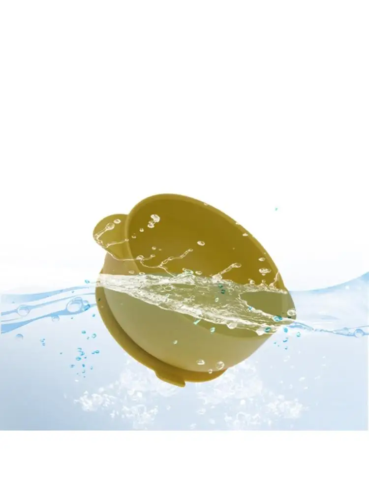 

BPA-Free Silicone Baby Suction Food Bowl with Lid Spill-resistance Sucker Plate Q1FE