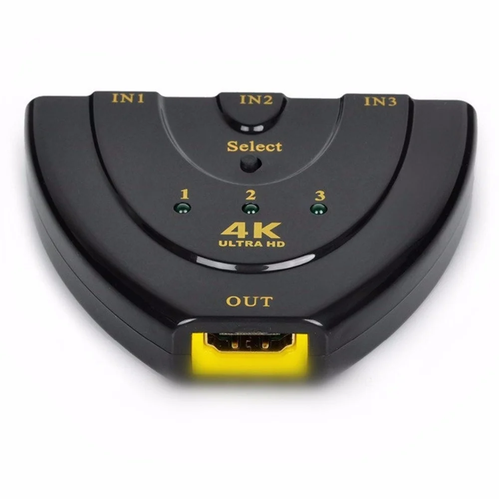 Коммутатор совместимый с HDMI 3 порта 4K * 2K разветвитель селектор 3x1 видео Ultra HD 1080P