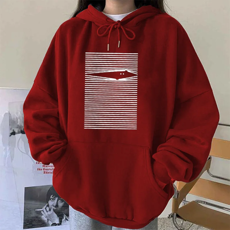 

Seeyoushy Kawaii Линия Кот Печать толстовки женские свитшоты с длинным рукавом Повседневные Пуловеры Толстовки модная одежда корейские Топы