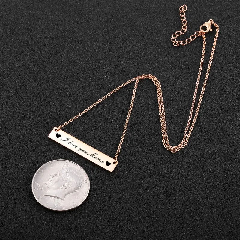 Новые часы из нержавеющей стали с буквенным принтом на заказ подвеска I love you Mama ID