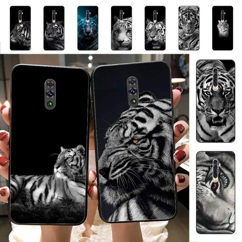 

RuiCaiCa White Tiger Phone Case for Vivo Y91C Y11 17 19 17 67 81 Oppo A9 2020 Realme c3