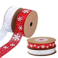 10mroll organza ribbon white snowflakes pattern gift wrap ribbons handmade diy crafts christmas decorations xmas bowknot ribbon