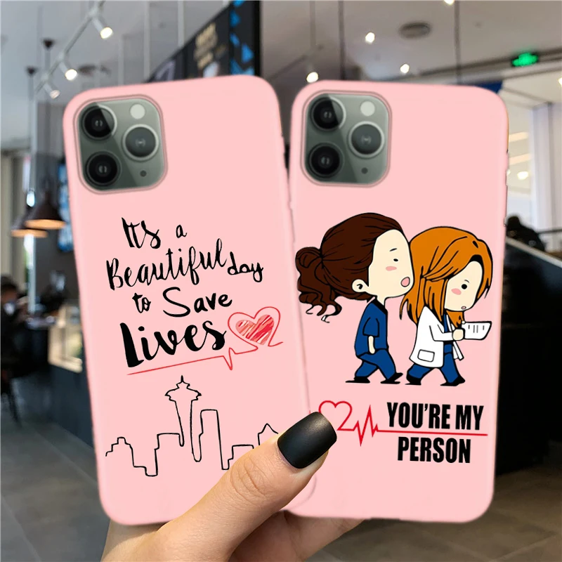 

Phone Case For iPhone 11 12 Pro XS Max XR Greys Anatomy You Are My Person Candy Soft TPU Cover For iPhone SE2 6 7 8 Plus 12Mini