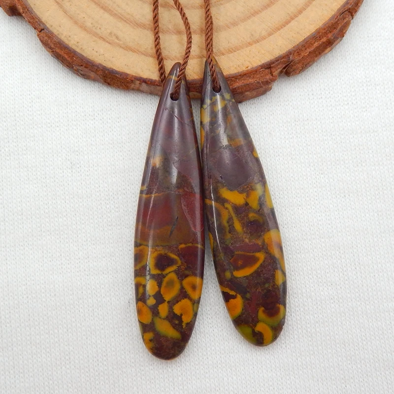 

Ювелирный подарок драгоценный камень под заказ, модные серьги из натуральной яшмы в виде птичьего глаза, серьги из бисера, ювелирные серьги ...