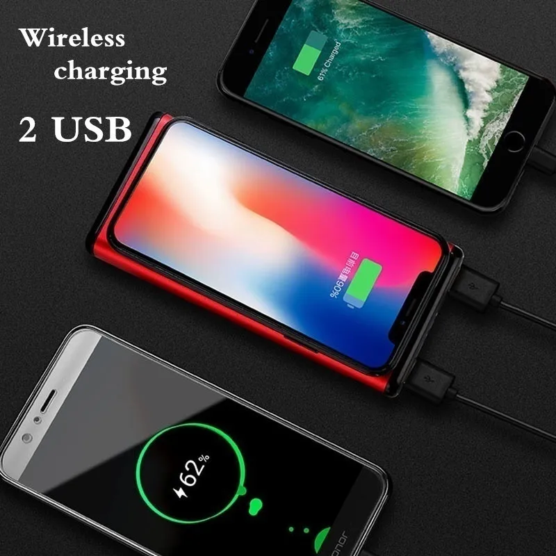 30000mAh зарядное устройство Qi Беспроводное Быстрая зарядка USB внешняя батарея