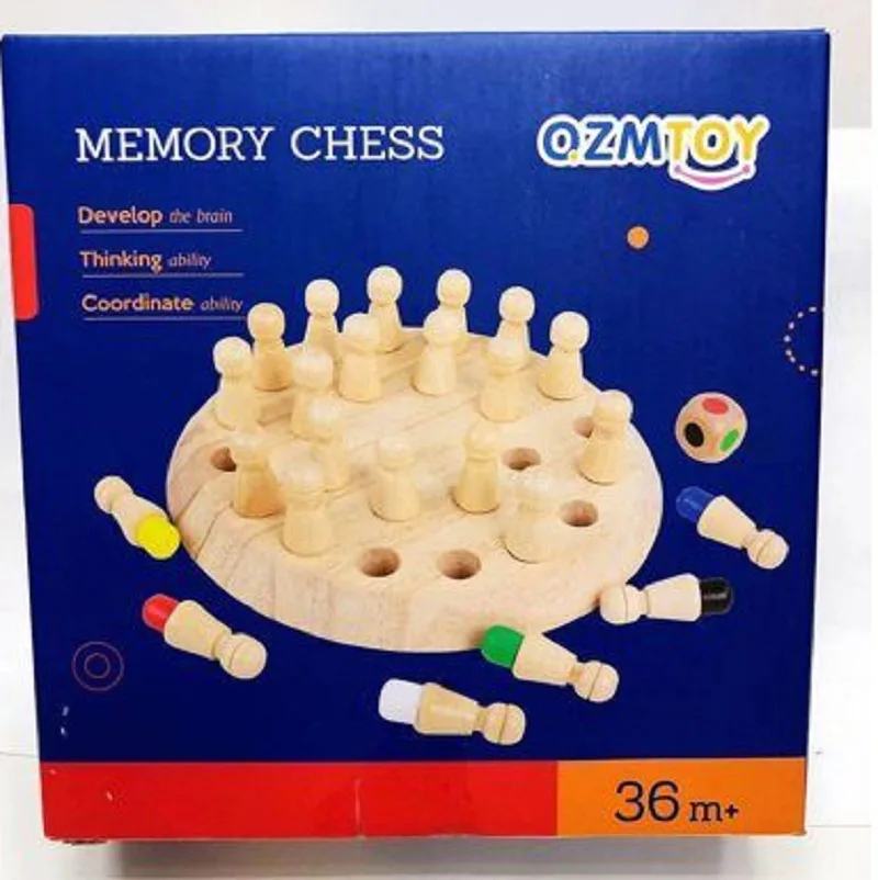 

Baby Montessori Educational Wooden Toys Color Memory Match Chess Toy For Kids Children Educational Game Gift Family Casual Game