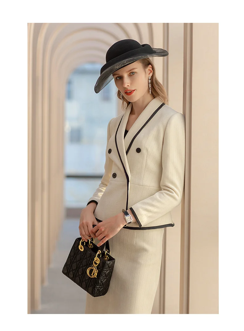 2021 Blazer Pencil Skirt Suits Women 2 Piece Set Elegant High Quality Luxury Designer Office Ladies Formal Business Work Clothes