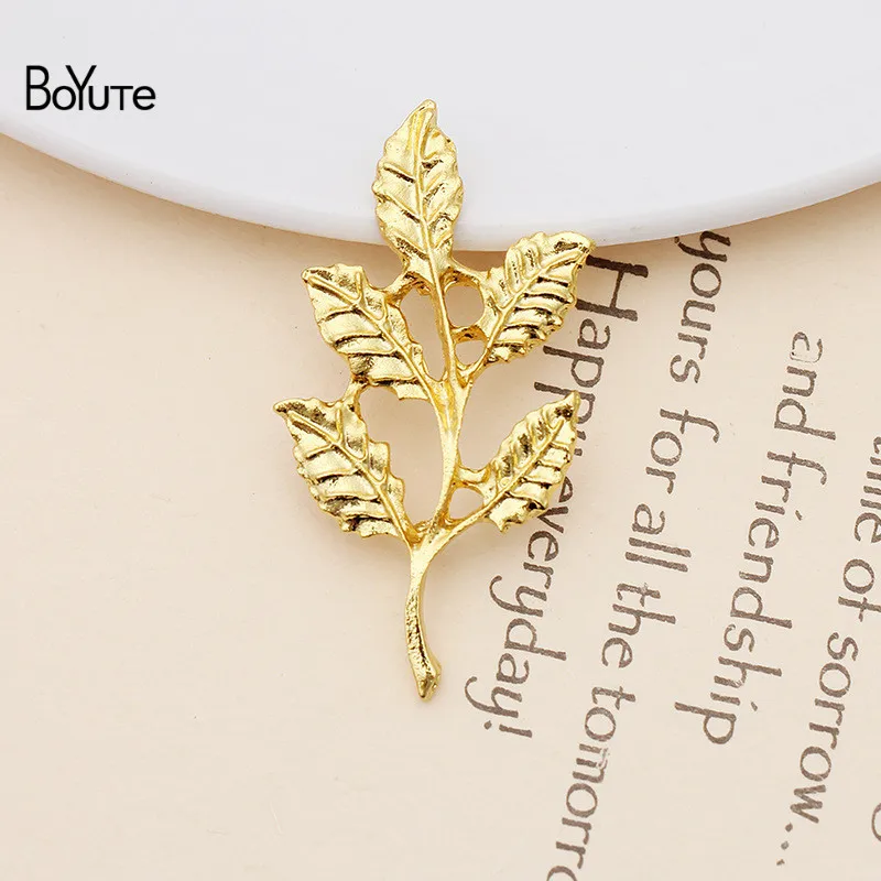 Gold-20x42.5MM BoYuTe(20 Pieces/Lot) Metal Alloy 40*34MM Maple Leaf Materials Vintage Hand Made Diy Jewelry Accessories Wholesale - Цвет: Gold-20x42.5MM
