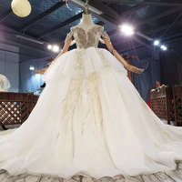gorgeous appliques long train ball gown v neck wedding dresses 2021 luxury beaded backless bridal gown vestido de noiva
