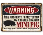 Предупредительный товар, защищенный мини-поросенком, металлический знак, винтажный металлический знак, металлический декоративный настенный стикер, настенный знак